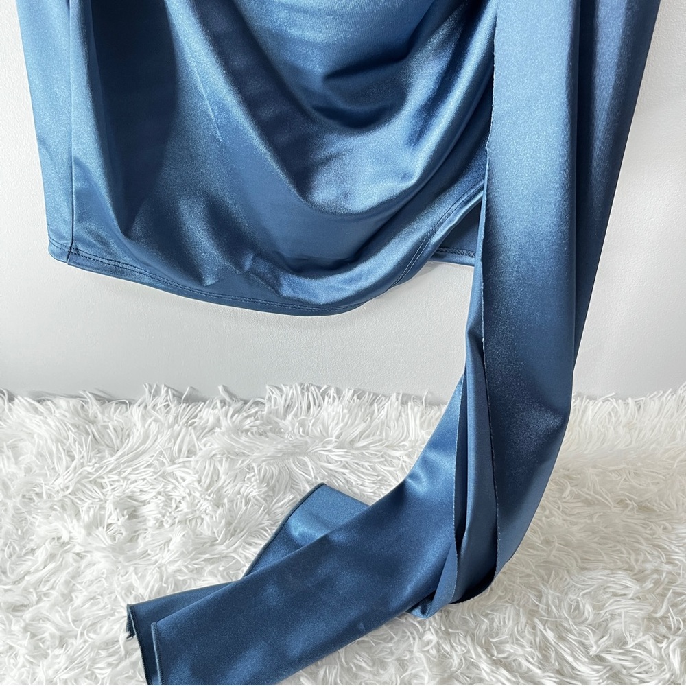 Katie Satin Mini Dress - Blue - Picture 8 of 10